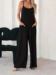 Casual Cami Jumpsuit Women's Plus Heathered Wide Leg Jumpsu