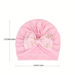 Prom Buckle Stretch Baby Hat Double Layer Bow Set Hair Accessories for Kids