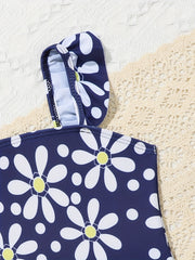 Floral One Piece Swimsuit for Toddler Girls - Beach Fun