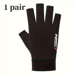 Summer Half Finger Ice Silk Cycling Gloves UV Resistant