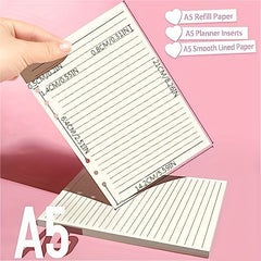 A5 Refill Paper Set with Pockets and Index Tabs