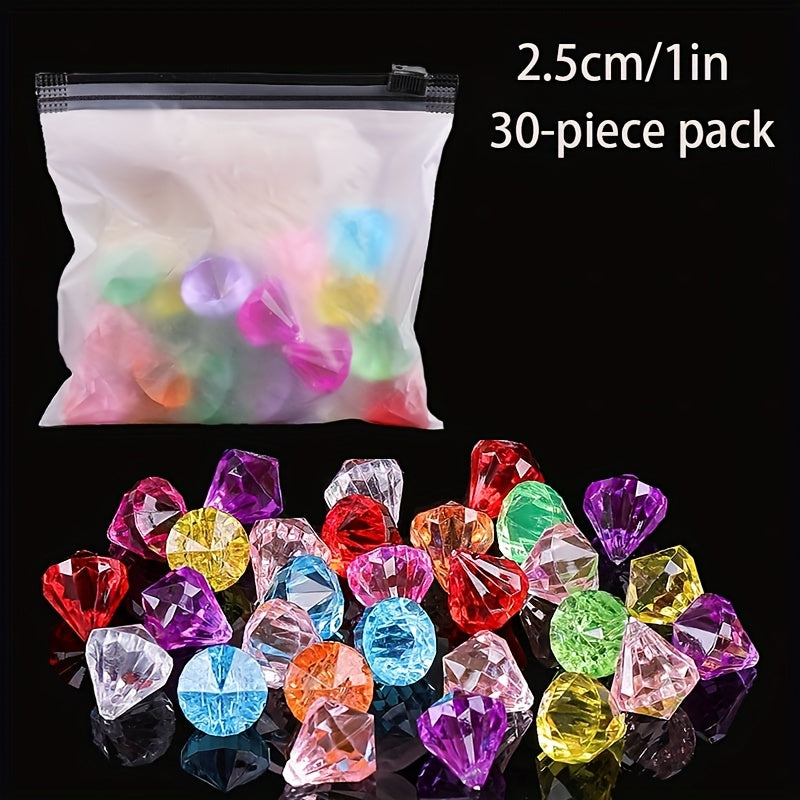 Acrylic Gemstone Pirate Chest Diving Pool Toy Set