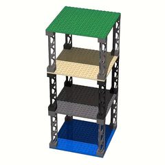 16 Point Building Block Base Dual Sided Board Toy Red Yellow Grey Green