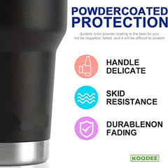30oz Insulated Tumbler Stainless Steel Travel Coffee Mug with Lid & Straws