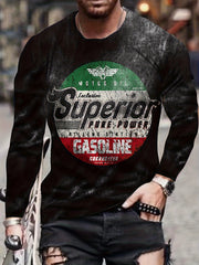Men's Long Sleeve Vintage Novelty T-shirt For Autumn