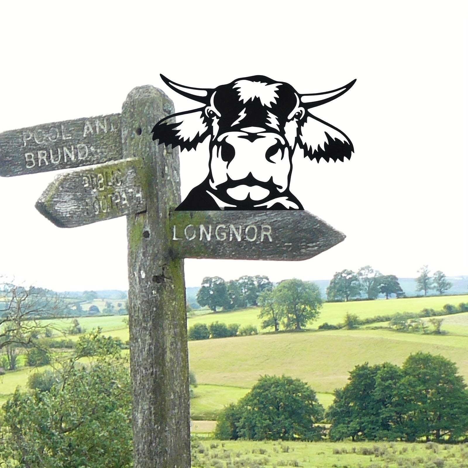 Farmhouse Animal Metal Silhouette Sign for Outdoor Decor