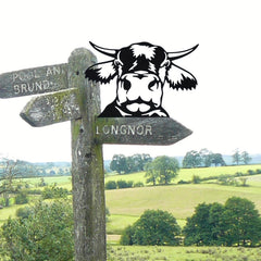 Farmhouse Animal Metal Silhouette Sign for Outdoor Decor