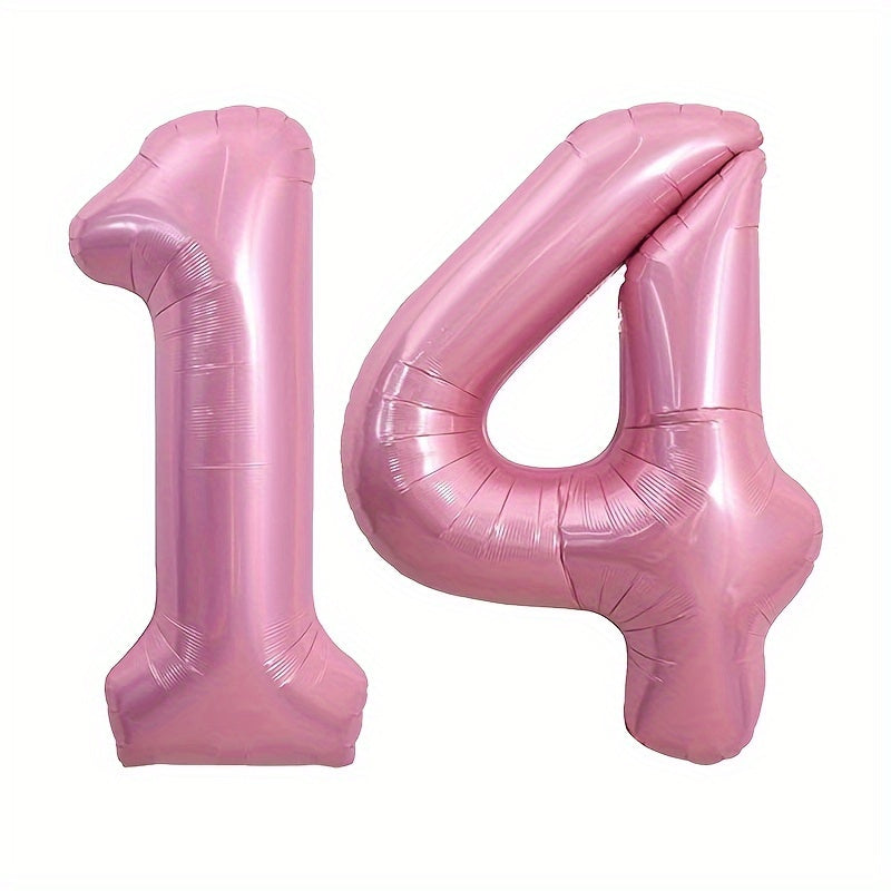 2pcs Pink Number Balloon 101 6 Cm Aluminum Foil Mylar Balloon
