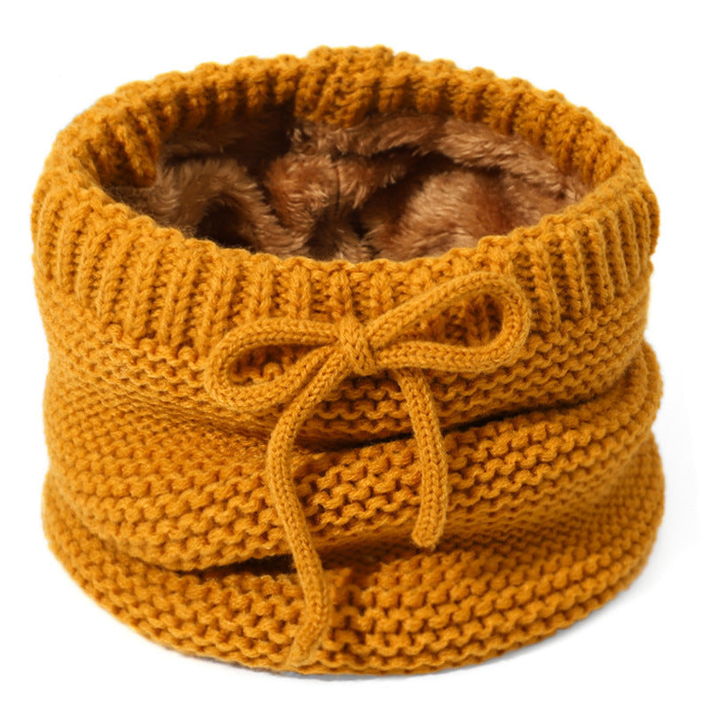 Thickened Fleece Warm Knitted Blended Scarf