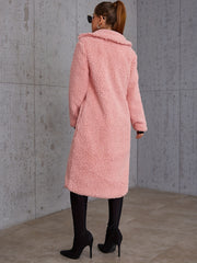 Plush Lapel Neck Coat for Winter Women's Outerwear