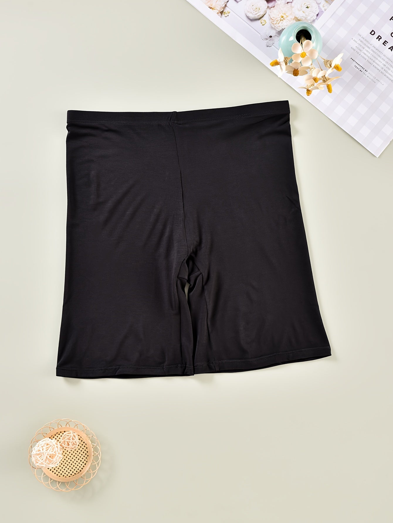 2 Pack Plus Size Boyshorts Set Women's Plus Solid Seamless Modal
