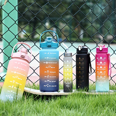Large Capacity Straw Water Bottle Set