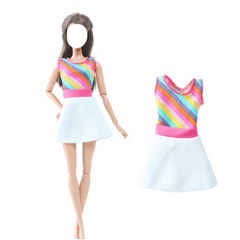 Doll Mini Dress Summer Daily Wear Pants Coat Shirt Pink Clothes Doll Accessories