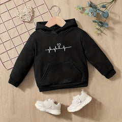 Heartbeat Print Boys Hooded Sweatshirt