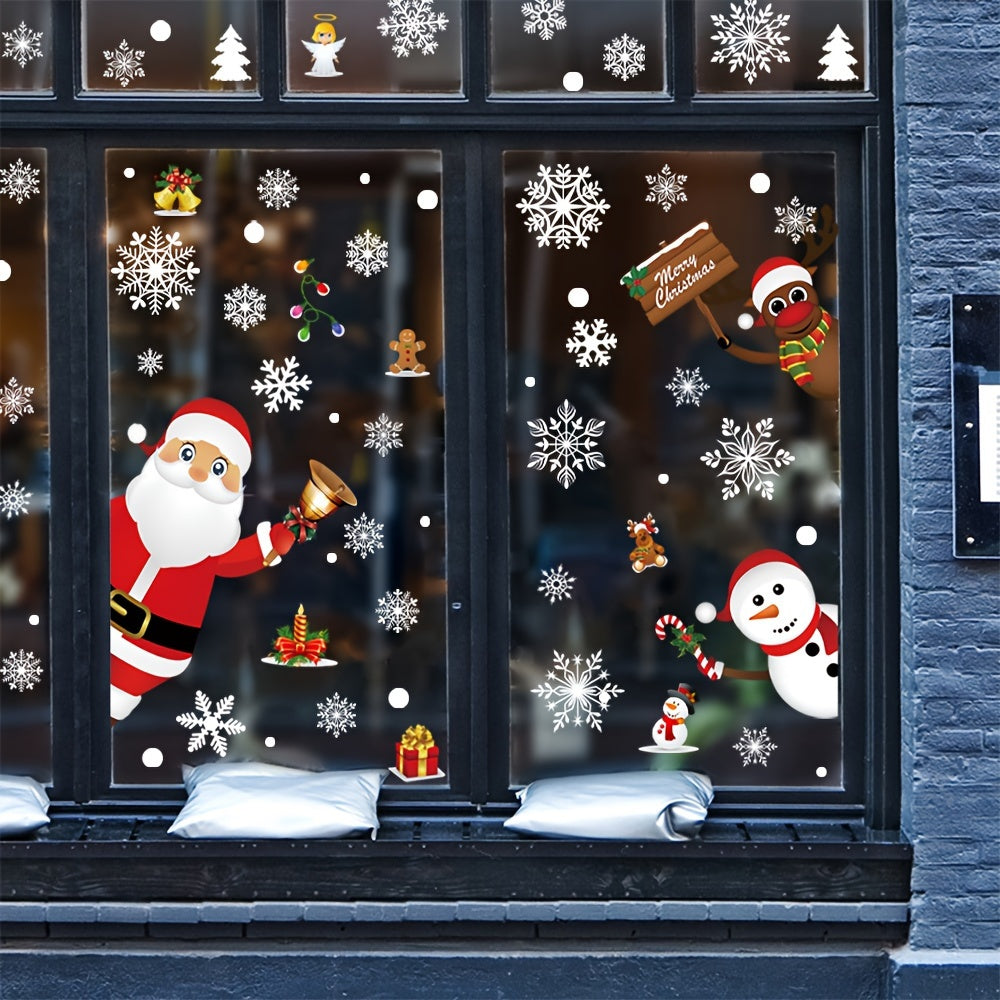Christmas Snowflake Window Clings Stickers For Glass Xmas Decorations