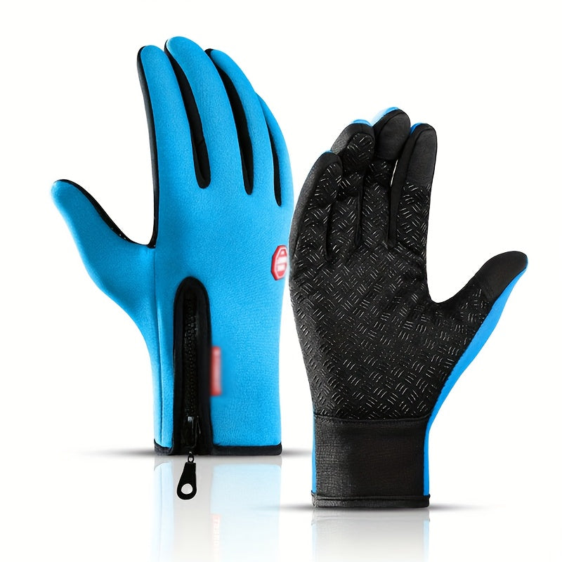 Men's Winter Cycling Gloves Warm and Windproof Touch Screen Full Finger
