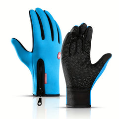 Men's Winter Cycling Gloves Warm and Windproof Touch Screen Full Finger