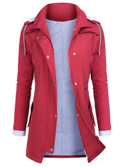 Striped Hooded Trenchcoat for Hiking