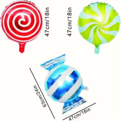 2pcs Christmas Foil Balloons Lollipop Party Balloons Red And Green Balloons