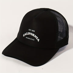 California Printed Trucker Hat Unisex Mesh Baseball Cap Adjustable