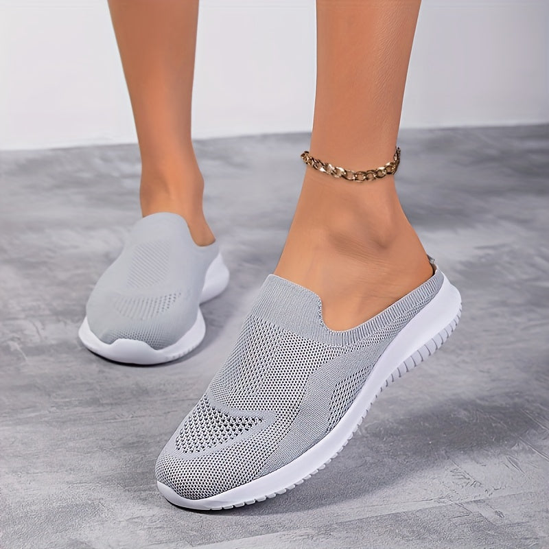 Women's Casual Weaving Slip-on Mules Sneakers