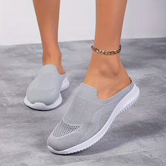 Women's Casual Weaving Slip-on Mules Sneakers