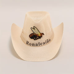 Bee Embroidery Big Brim Sun Hat for Outdoor Traveling Fishing