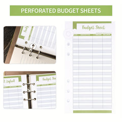 70pcs A6 Budget Binder Pockets & Expense Tracker Sheets Set