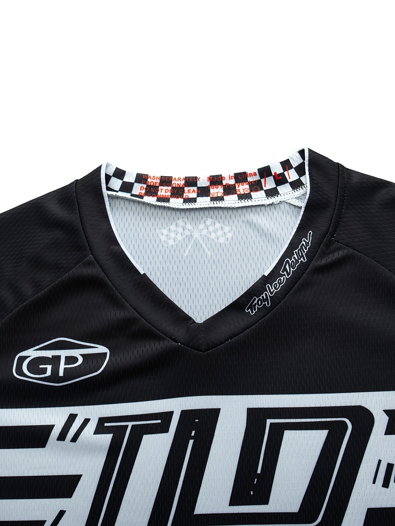 Camouflage Men's Cycling Jersey Long Sleeve V Neck Top