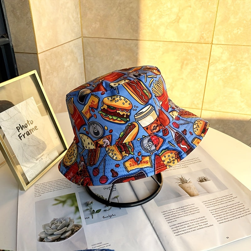 Coke Burger Fries Printed Sun Visor Hat For Men