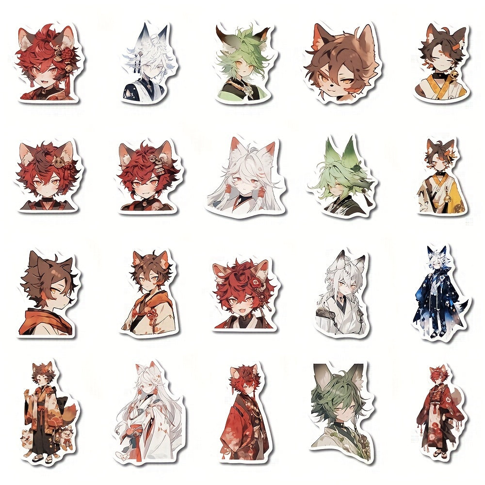 54pcs Beast Ear Youth Stickers for Mobile Phone Case Luggage Notebook Waterproof