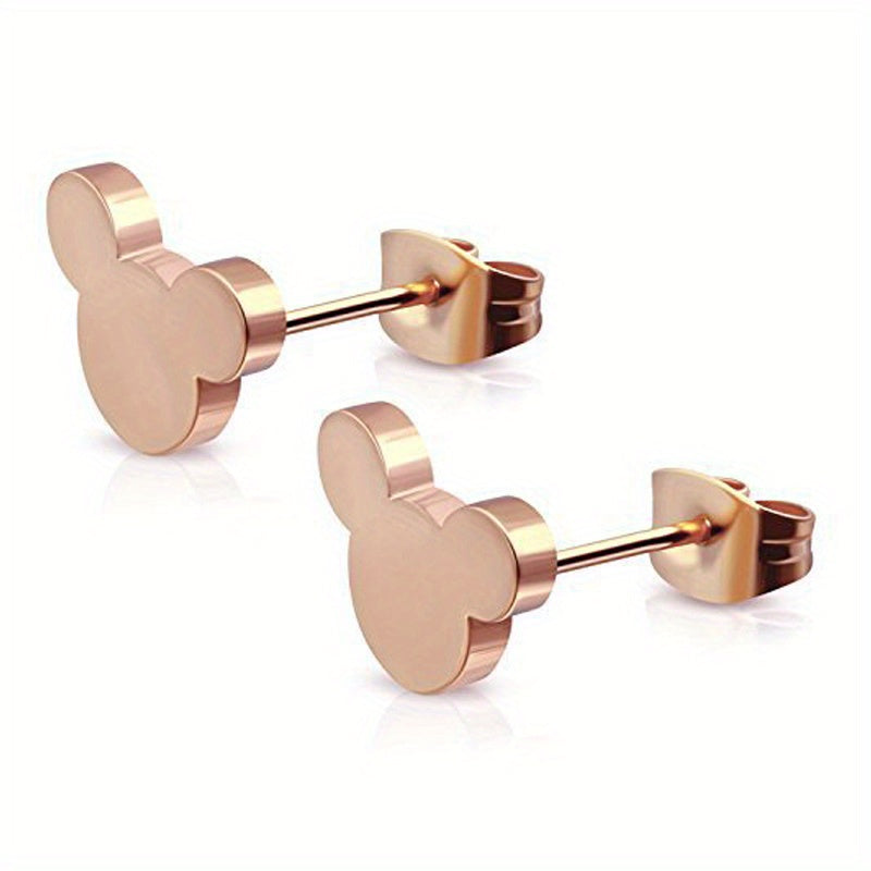 Small Mouse Stud Earrings For Kids Hypoallergenic Stainless Steel