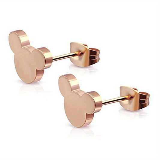 Small Mouse Stud Earrings For Kids Hypoallergenic Stainless Steel