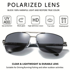 Men's Square Sunglasses Classic Business Style UV400