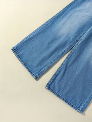 Girls Wide Leg Denim Trousers Kids Clothes
