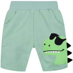 Boys Dinosaur Print Elastic Waist Casual Shorts Kids Summer Clothes
