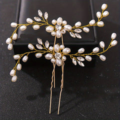 Crystal Flower Hair Pin U-shaped Hairpin Head Jewelry
