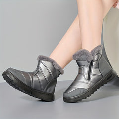 Women's Waterproof Non slip Snow Boots Thickened Zipper Winter Warm Hiking Boots