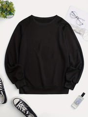 Raglan Neck Pullover Sweatshirt Long Sleeve for Women