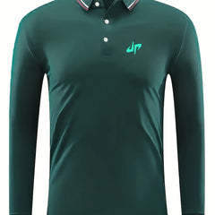 Men's Long Sleeve Golf Shirt Breathable Chukker Collared Business Casual
