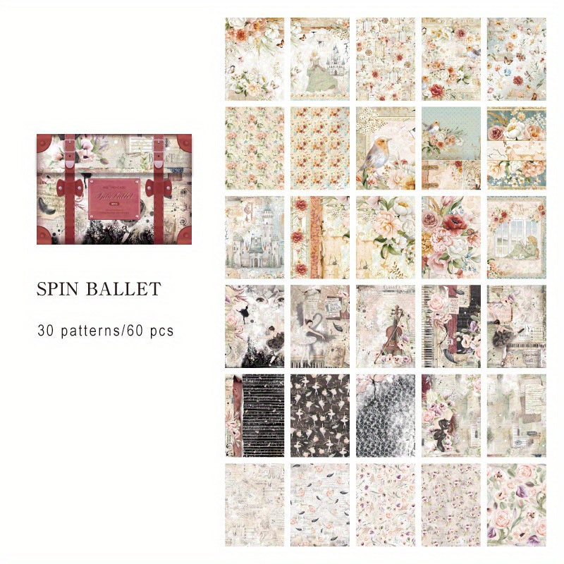 60pcs Retro Fantasy Collage Materials European Characters Flower Window Elves