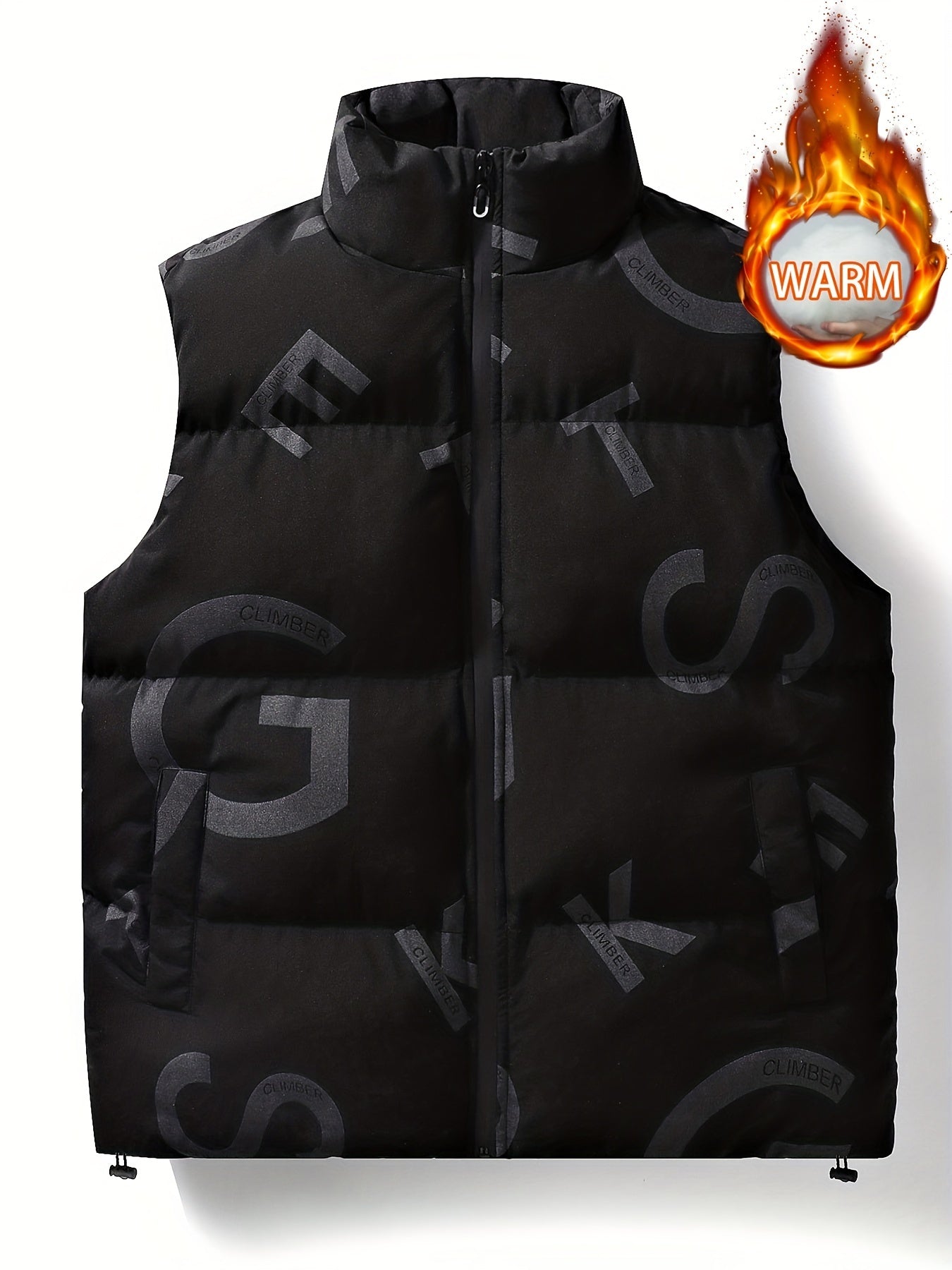 Men's Letter Pattern Casual Vest for Autumn and Winter
