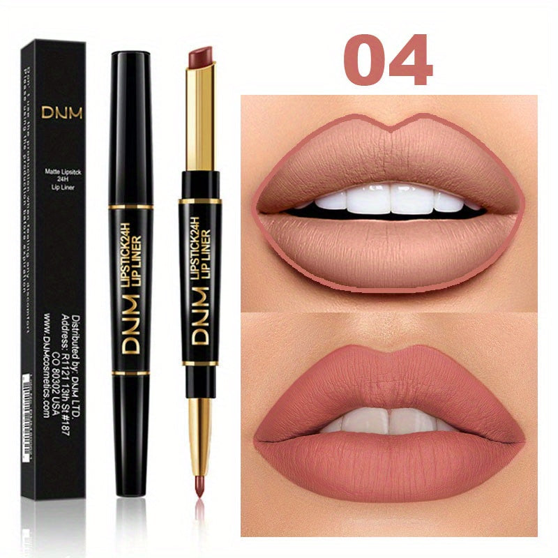 Dual-Ended Waterproof Lip Liner & Lipstick Duo
