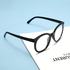 Retro Large Round Clear Lens Blue Light Blocking Glasses