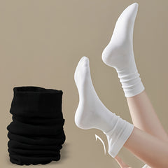 10 Pairs Women's Solid Socks, Comfy & Breathable All Match Stockings