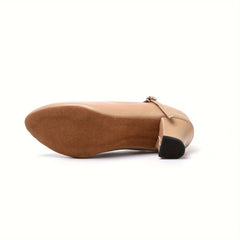 Women's Modern Dance Shoes Metal Buckle Decor Medium Chunky Heel