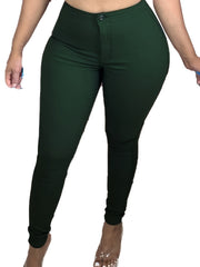 Solid Slim Long Length Corset Leg Pants
