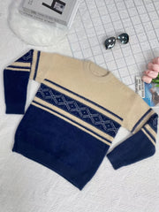Boys Soft Long Sleeve Sweater Round Neck Stretch Warm Knit Pullover Top