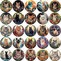 50pcs Cartoon Cat Series Waterproof Stickers for DIY Creative Projects
