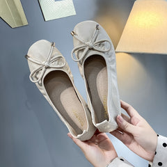 Women's Bowknot Flats Loafers Soft Sole Slip On Shoes